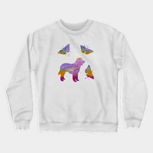 Goldendoodle Art, Colorful, With Butterflies Crewneck Sweatshirt